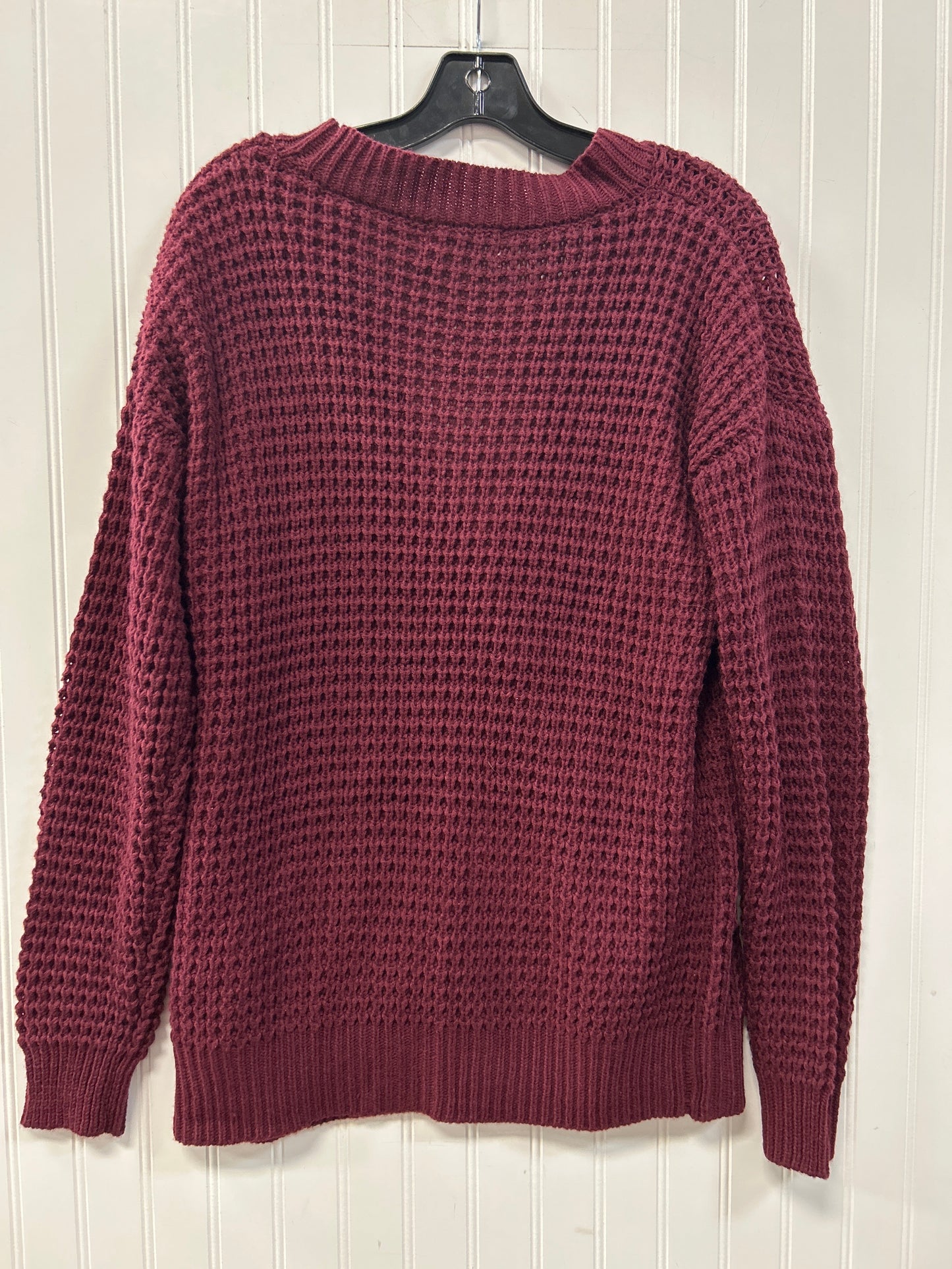 Sweater Cardigan By Zenana In Maroon, Size:M