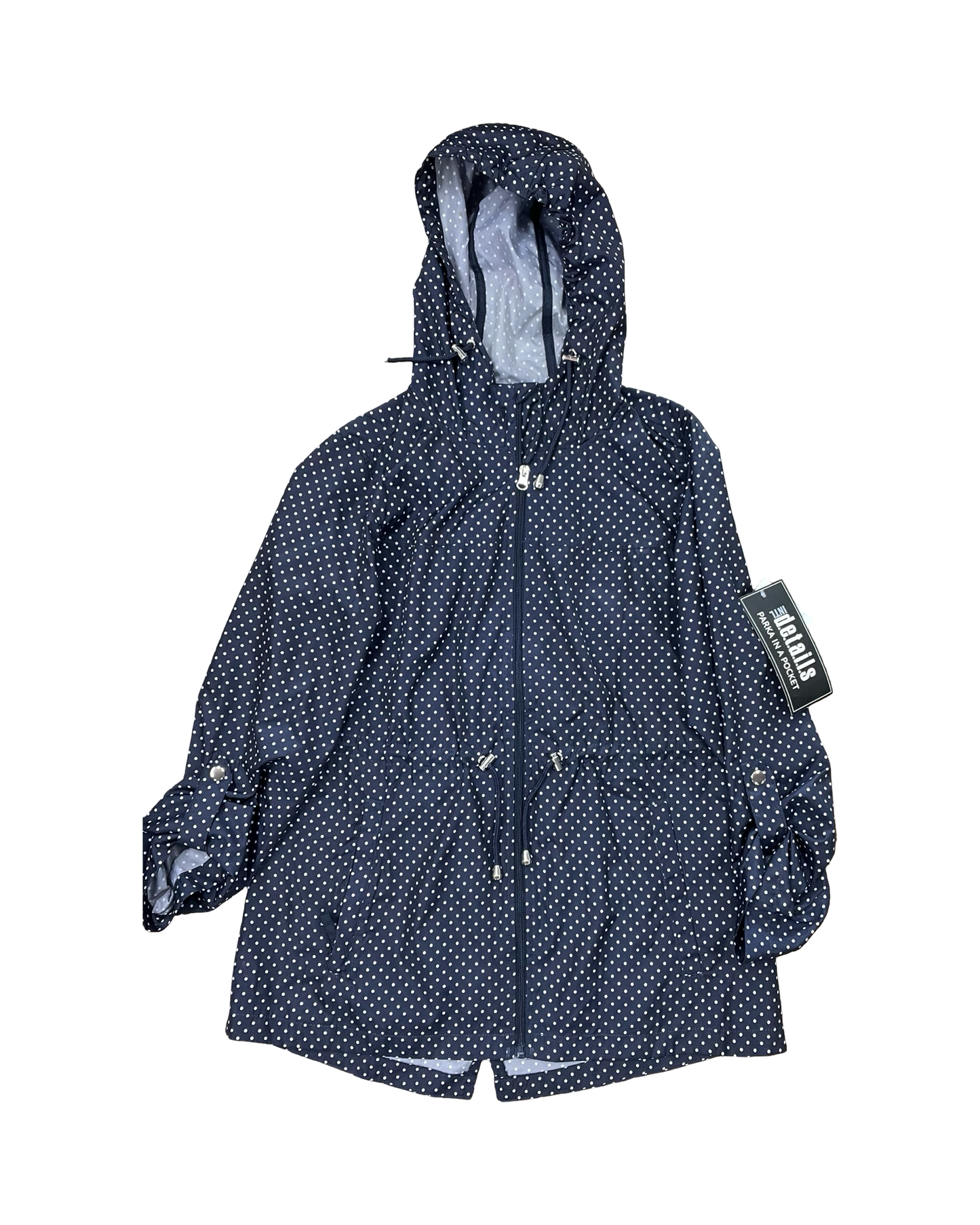 Jacket Windbreaker By Clothes Mentor In Blue & White, Size:S