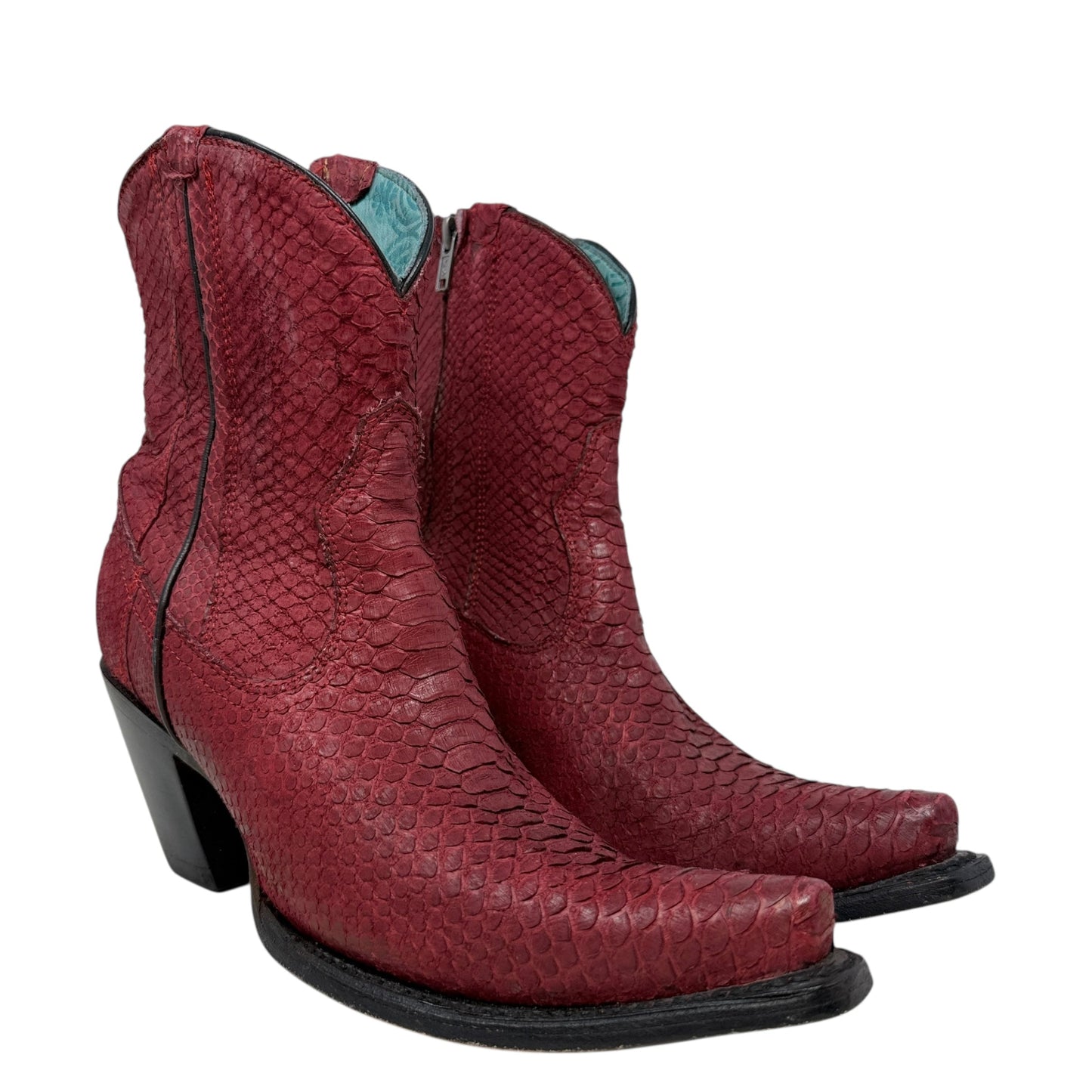 Python Western Short Boots By Corral In Red, Size: 7.5