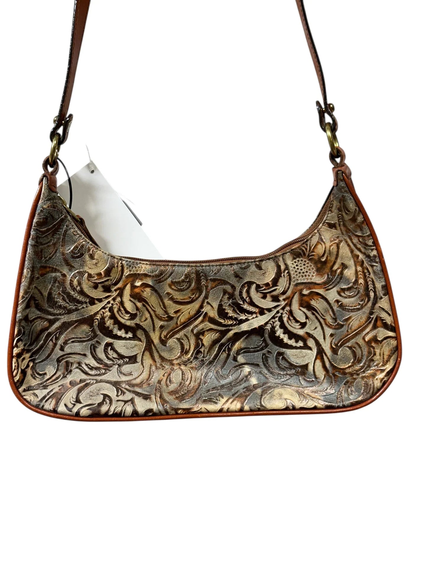 Handbag Designer By Brahmin In Brown & Cream, Size:Small
