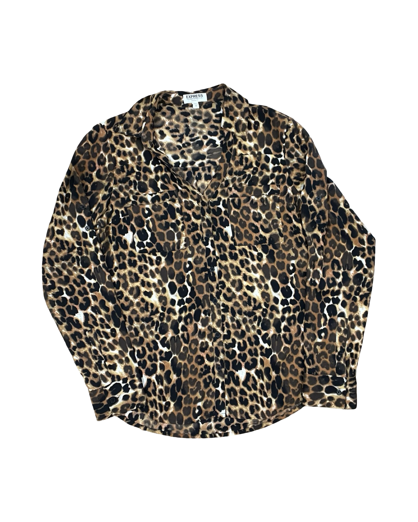 Blouse Ls By Express In Animal Print, Size:S