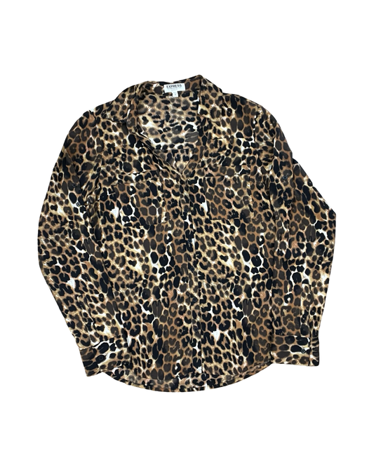 Blouse Ls By Express In Animal Print, Size:S