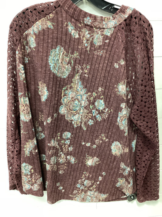Top Ls By Maurices In Maroon, Size:2X