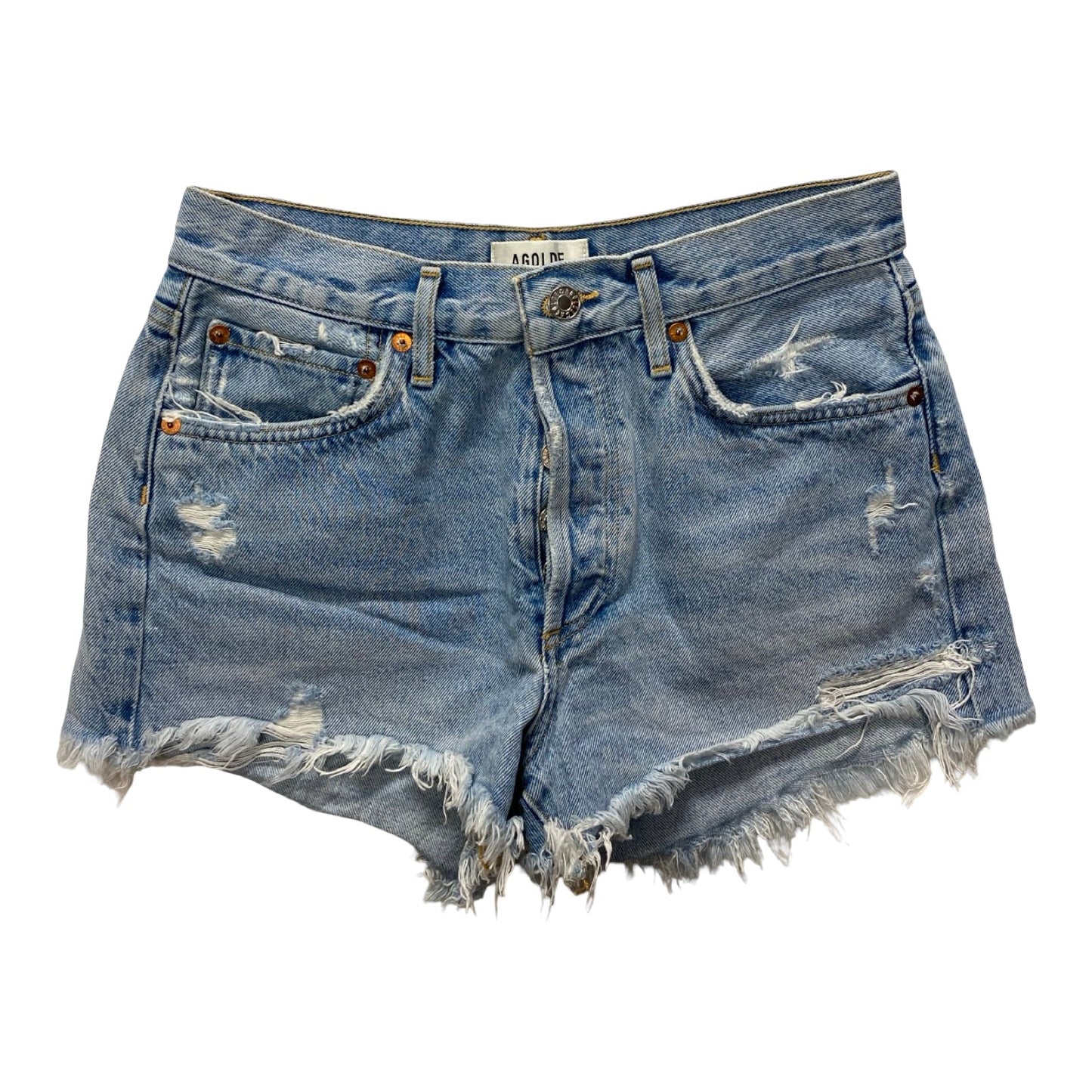 Shorts By Agolde In Blue Denim, Size:2