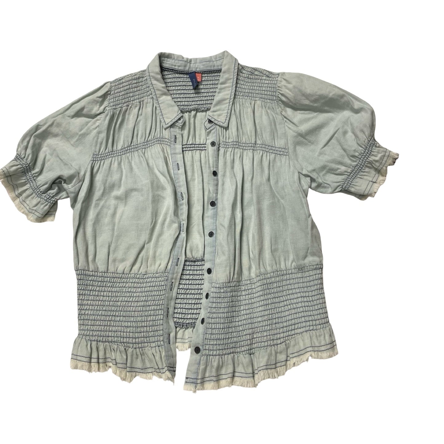 Top Ss By Pilcro In Blue Denim, Size:Xl