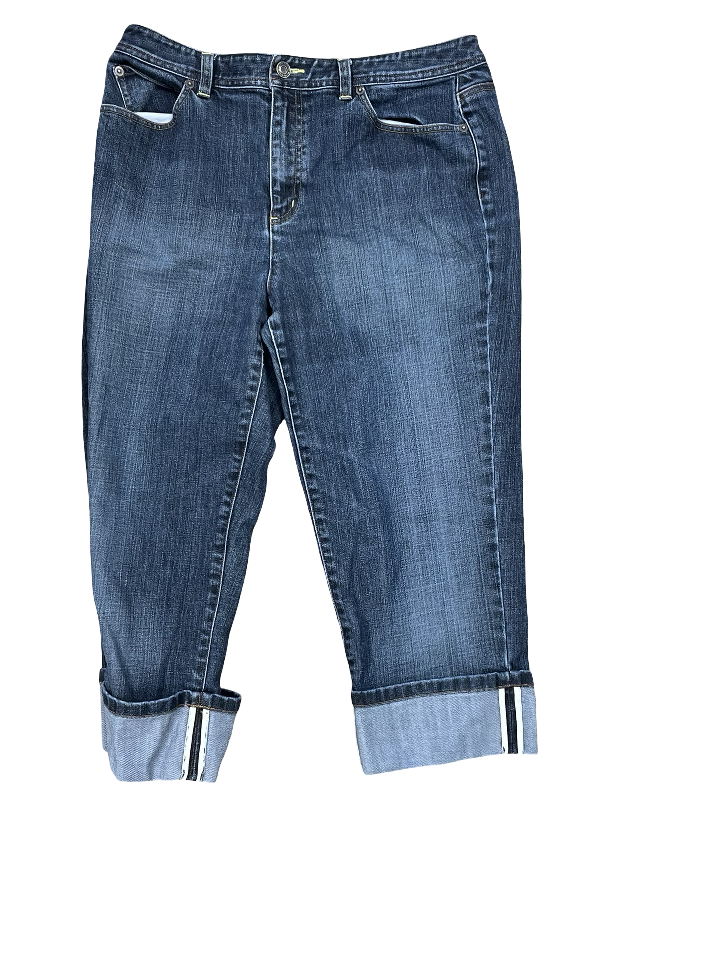 Jeans Cropped By Talbots In Blue Denim, Size:12