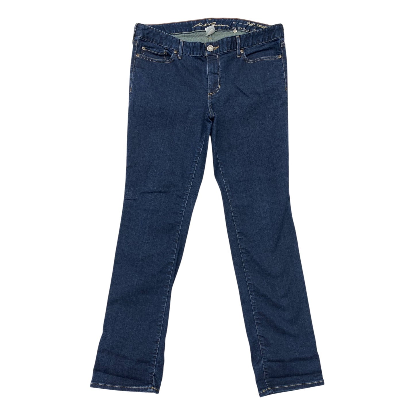 Jeans Straight By Eddie Bauer In Blue Denim, Size:10P