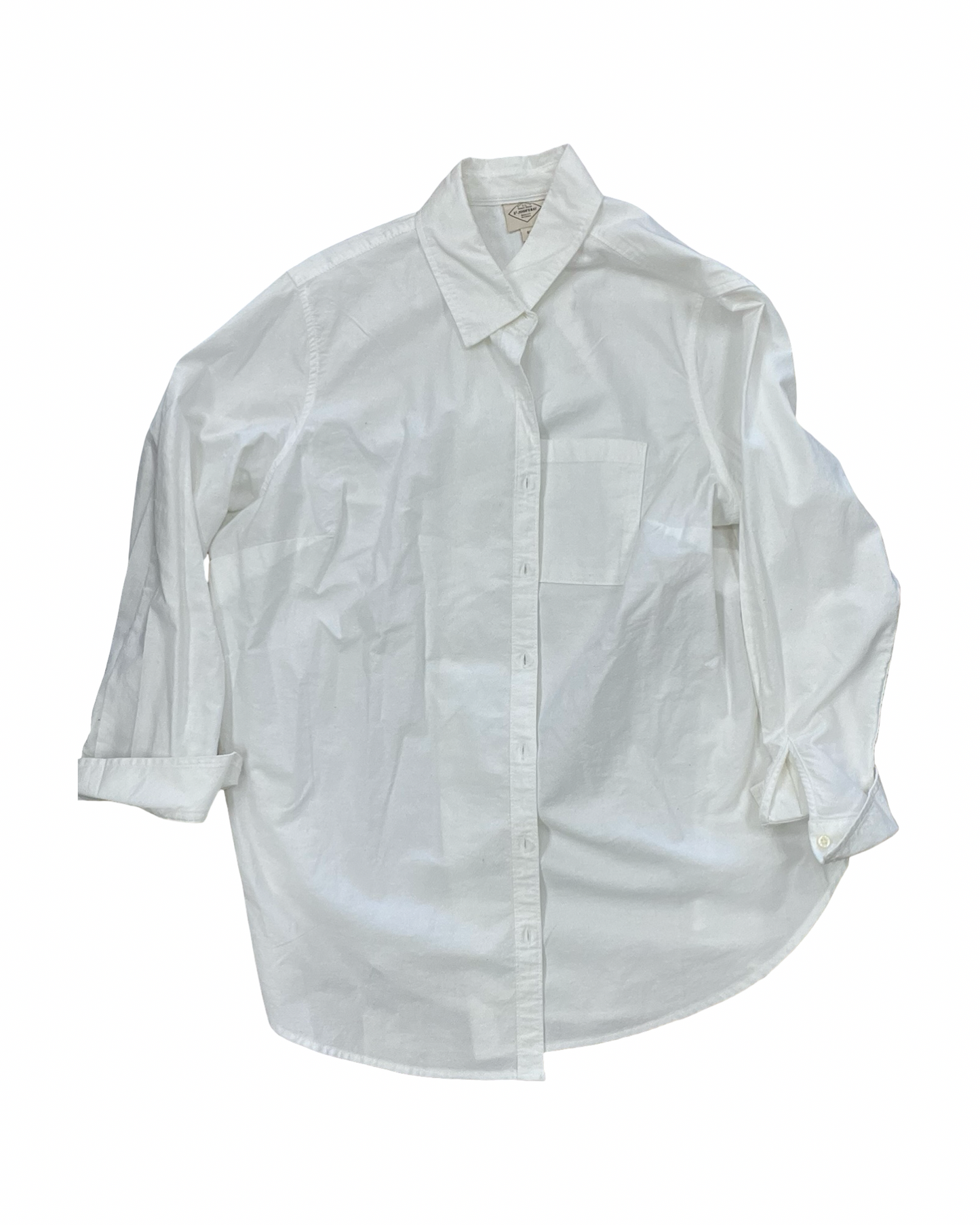 Blouse Ls By St Johns Bay In White, Size:1X