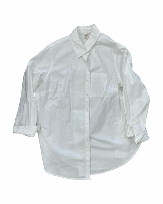 Blouse Ls By St Johns Bay In White, Size:1X