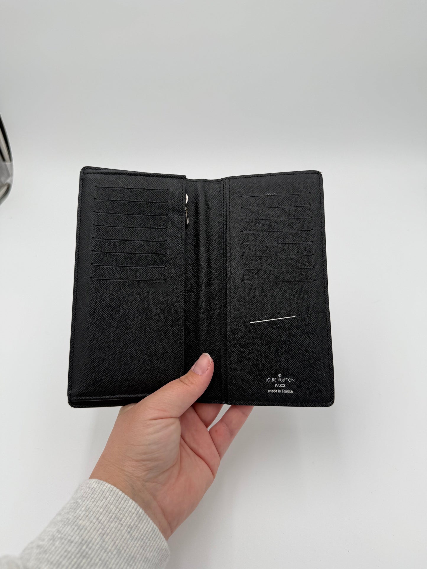 Wallet Luxury Designer By Louis Vuitton In Black & Grey, Size:Large