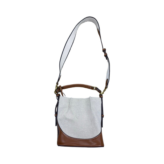 Handbag By Zara In Brown & Cream, Size:Medium