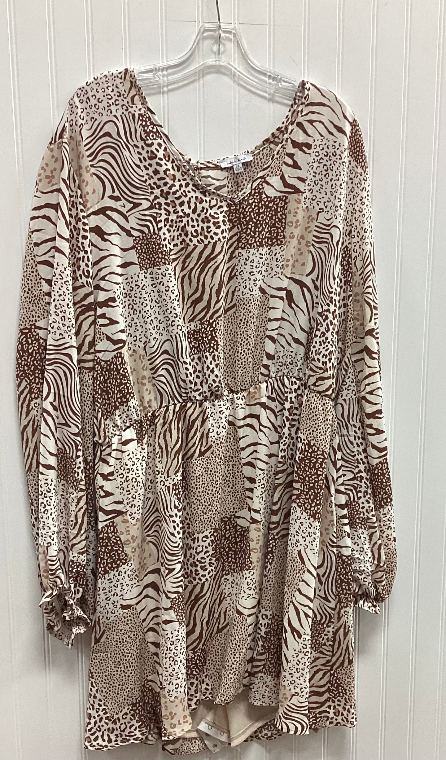 Dress Casual Midi By White Birch In Animal Print, Size:2X