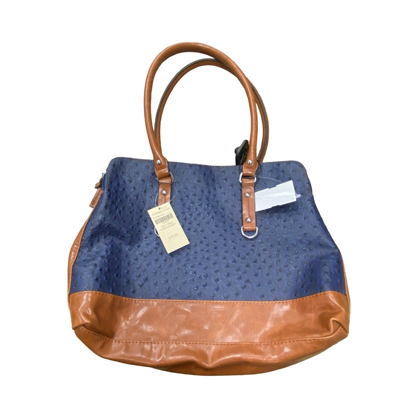 Handbag By Coldwater Creek In Blue & Brown, Size:Medium