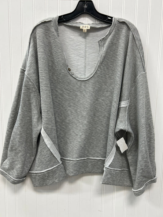 Top Ls By Pol In Grey, Size:L