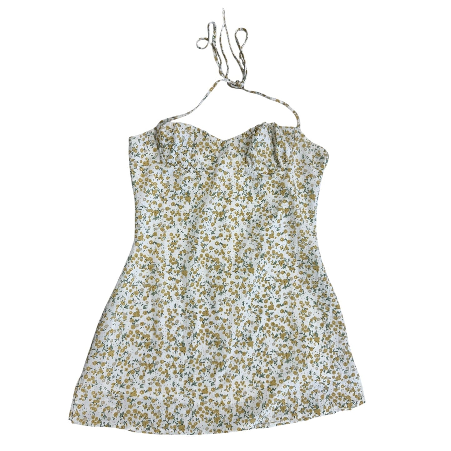 Dress Casual Short By La Hearts In White & Yellow, Size:L