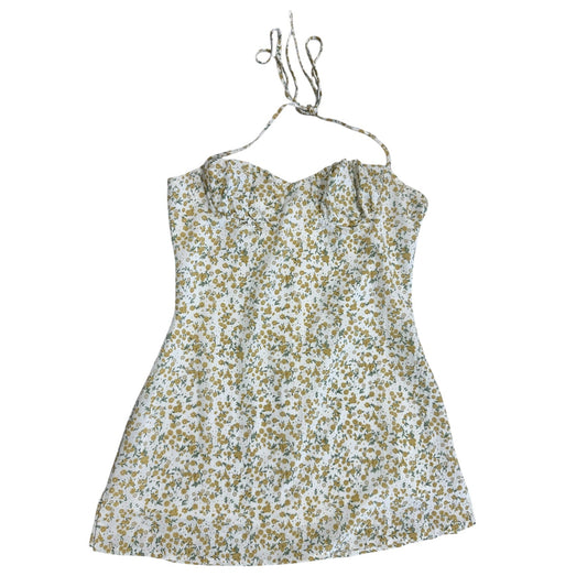 Dress Casual Short By La Hearts In White & Yellow, Size:L