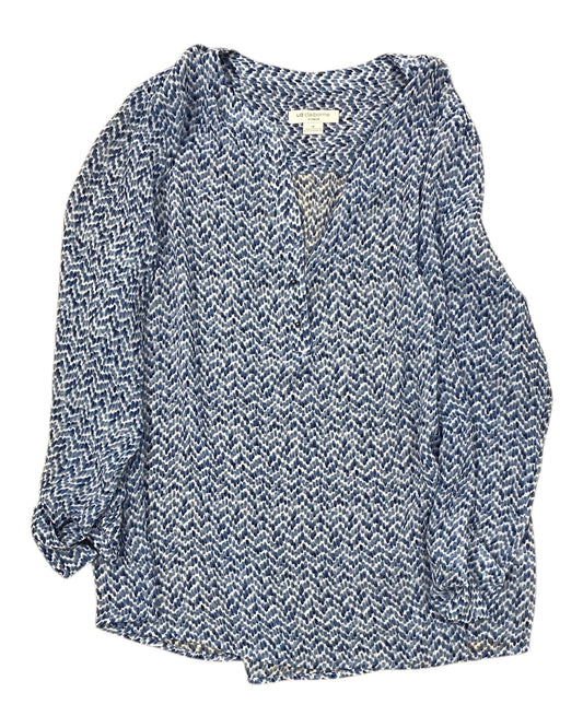 Top 3/4 Sleeve By Liz Claiborne In Blue, Size:1X