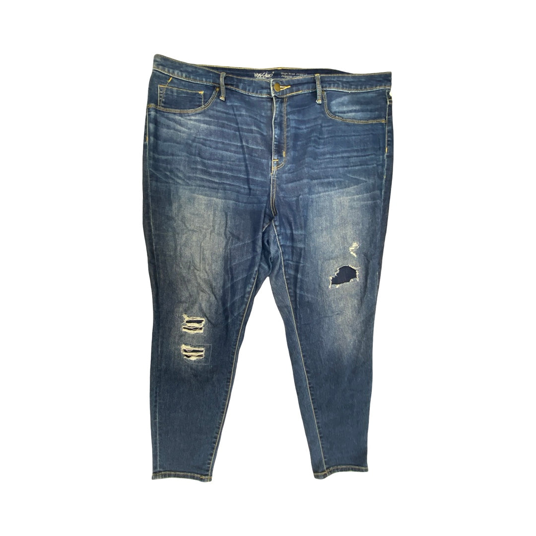 Jeans Jeggings By Cmc In Blue Denim, Size:18