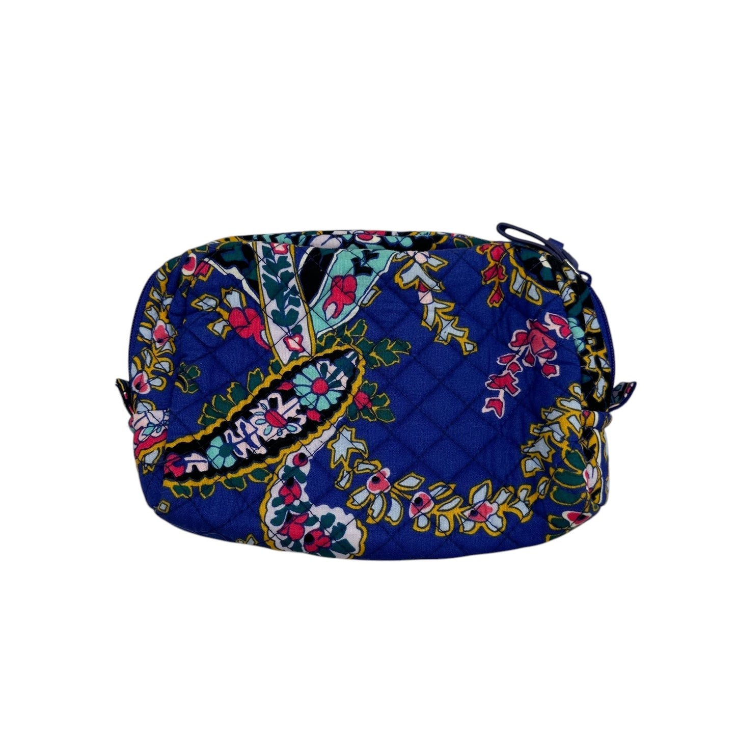 Makeup Bag By Vera Bradley In Blue & Yellow, Size:Medium