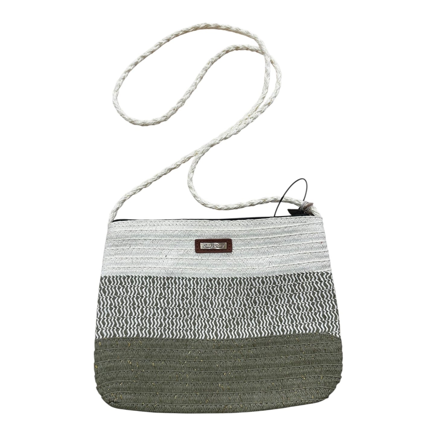 Crossbody By Clothes Mentor In Cream & Green, Size:Small