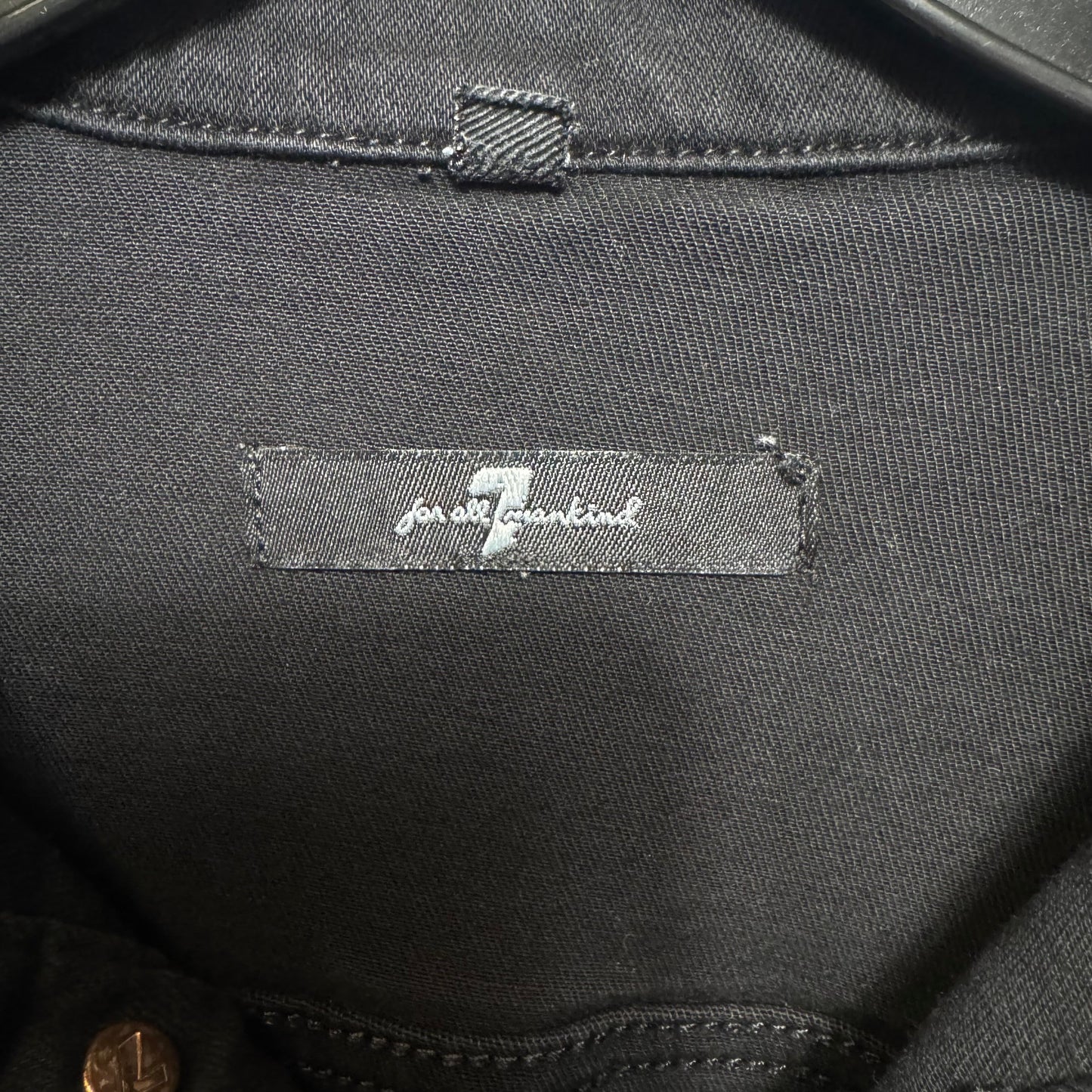 Jacket Denim By 7 For All Mankind In Black Denim, Size: L