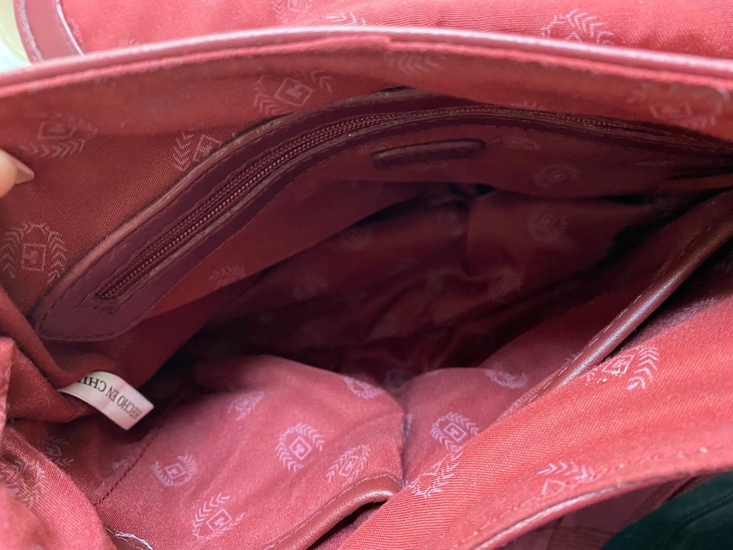 Handbag Leather By Chaps In Red, Size:Medium