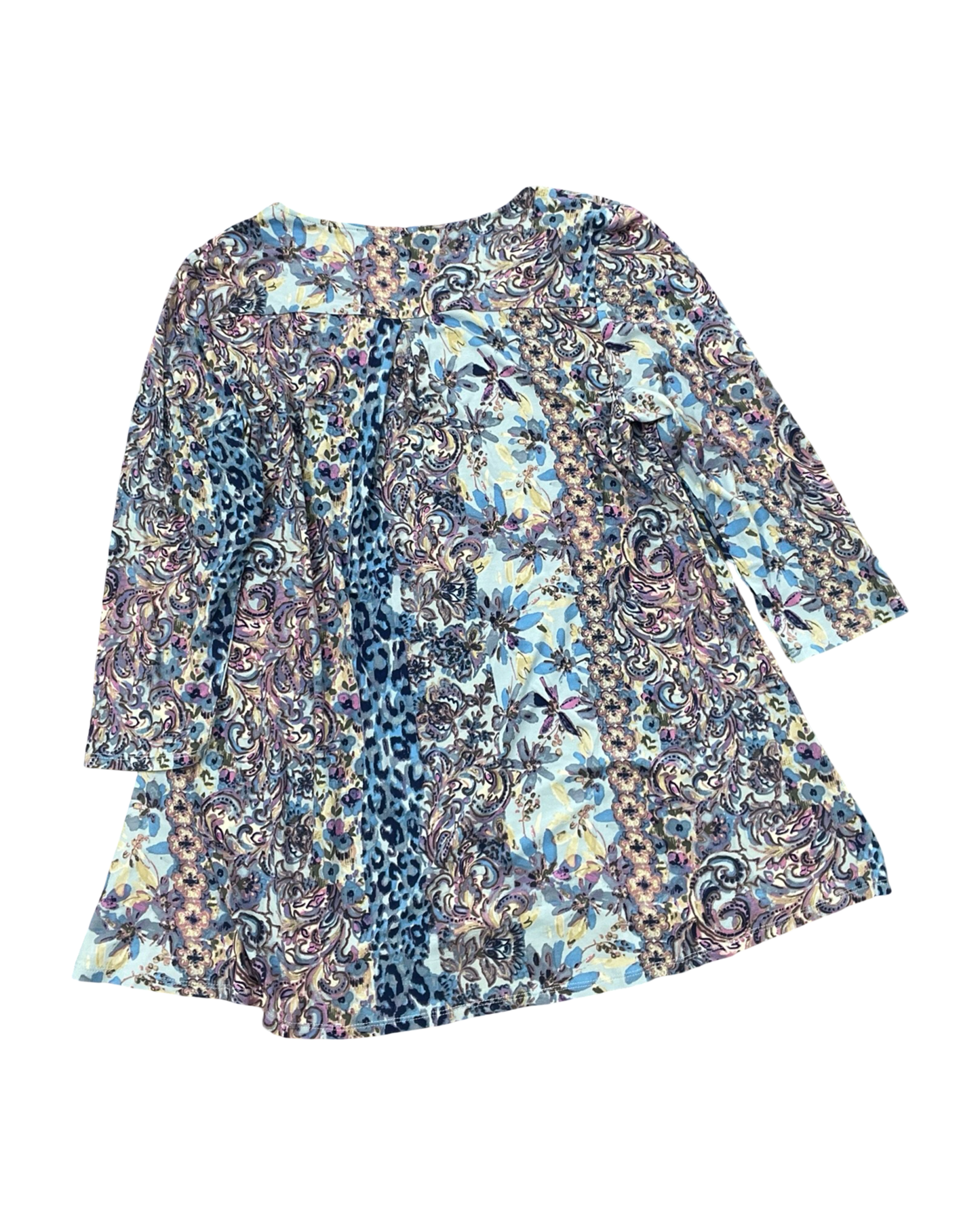 Top 3/4 Sleeve By Clothes Mentor In Blue & Pink, Size:L
