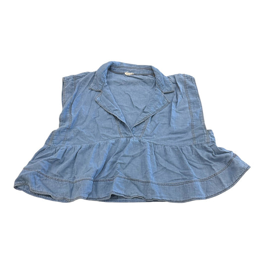Top Sleeveless By Pilcro In Blue Denim, Size:Xl