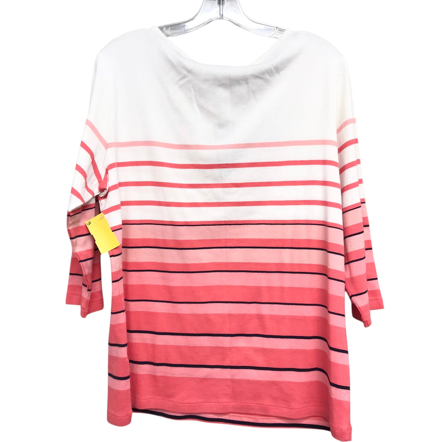 Top 3/4 Sleeve By Christopher And Banks In Striped Pattern, Size:Xlp