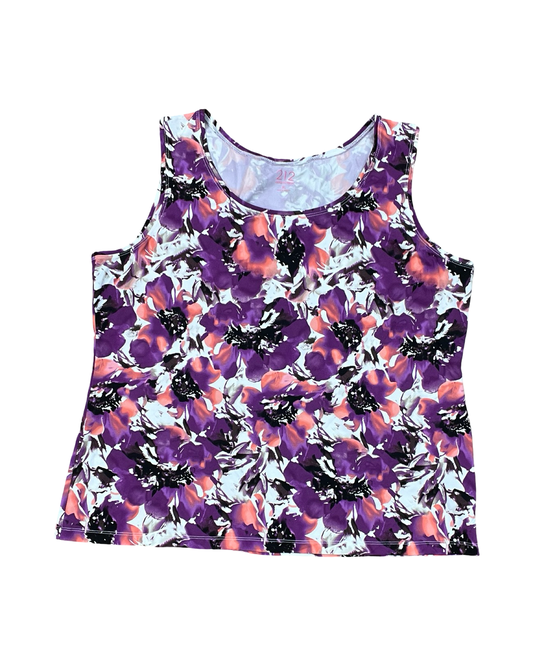 Top Sleeveless By 212 Collection In Purple & White, Size:Xl