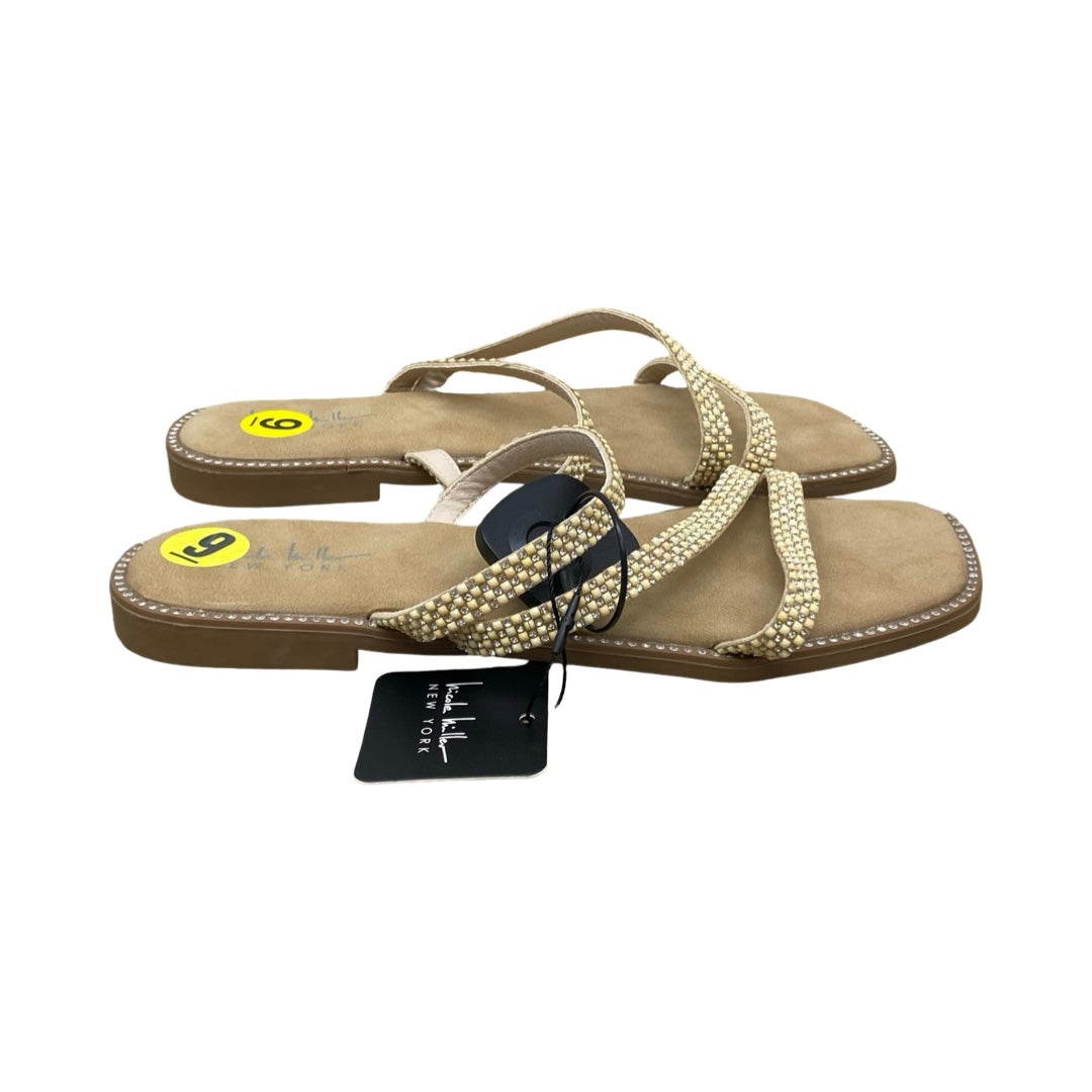 Sandals Flats By Nicole In Tan, Size:9
