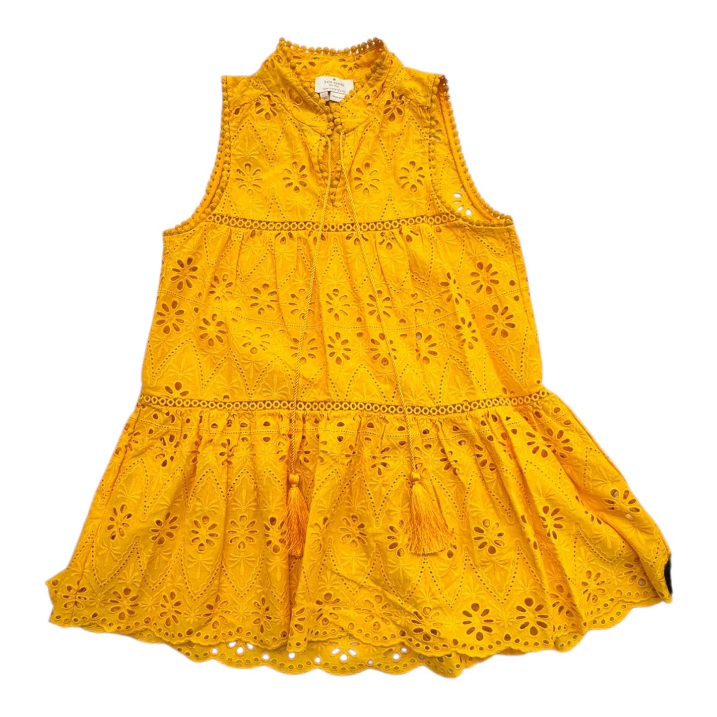Top Sleeveless Designer By Kate Spade In Yellow, Size:Xxs