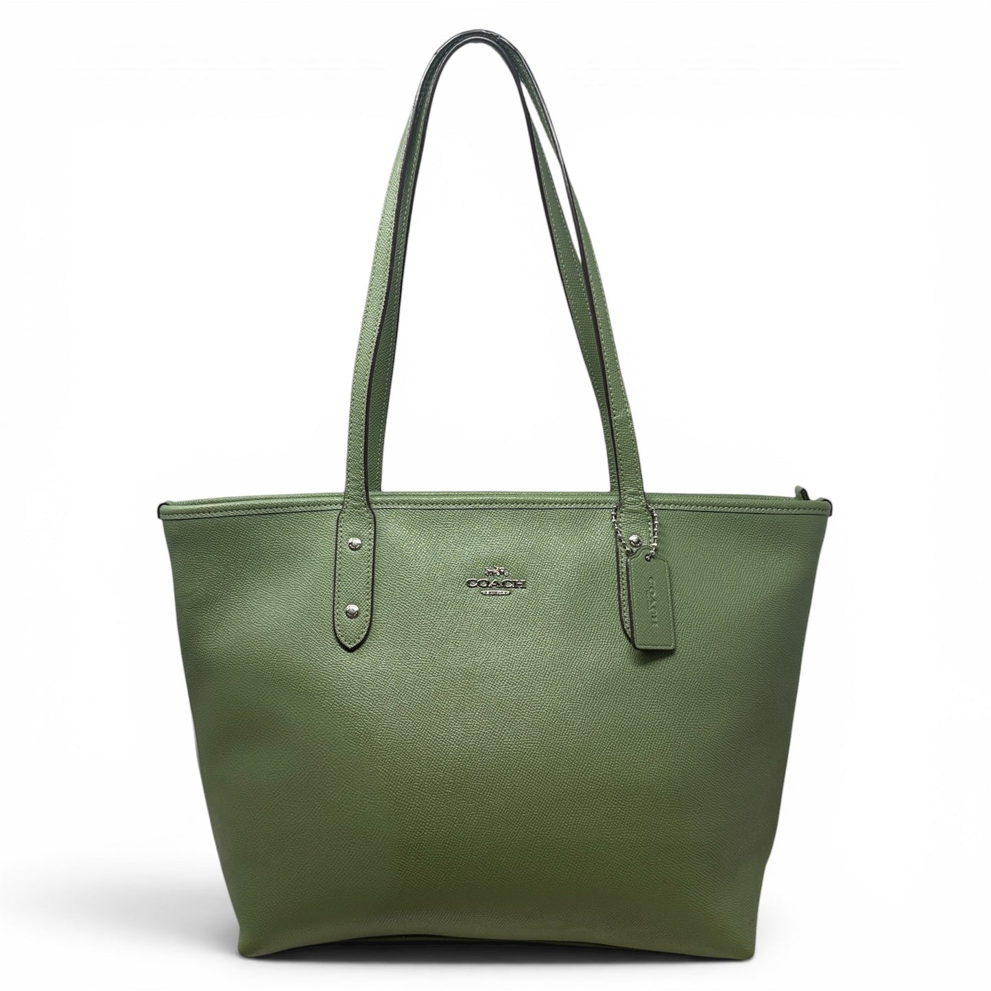City Zip Tote In Crossgrain Leather Designer By Coach, Size: Medium