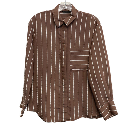 Top Ls By Zara In Brown & White, Size:S