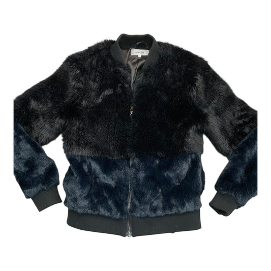 Coat Faux Fur & Sherpa By John + Jenn In Black & Blue, Size:M
