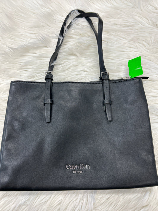 Handbag Leather By Calvin Klein In Black, Size:Large