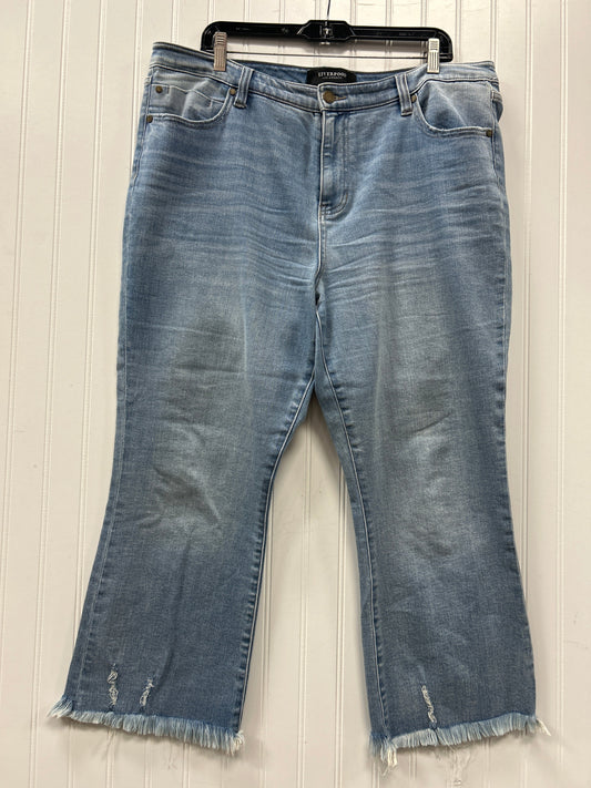 Jeans Straight By Liverpool In Blue Denim, Size:16