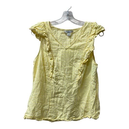 Top Sleeveless By Croft And Barrow In Yellow, Size:L