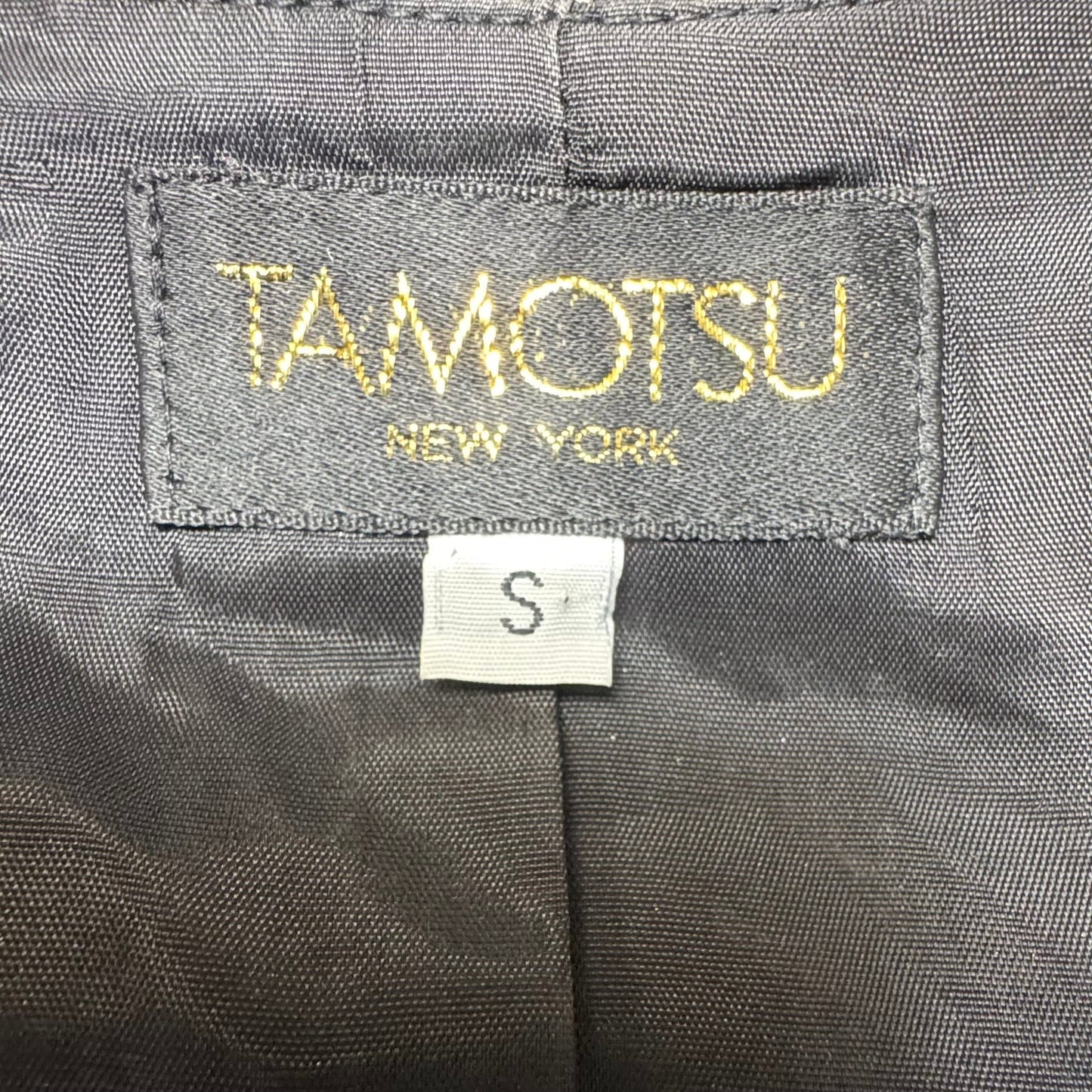 Vintage 3pc Suit By Tamotsu New York In Black & Gold, Size: S