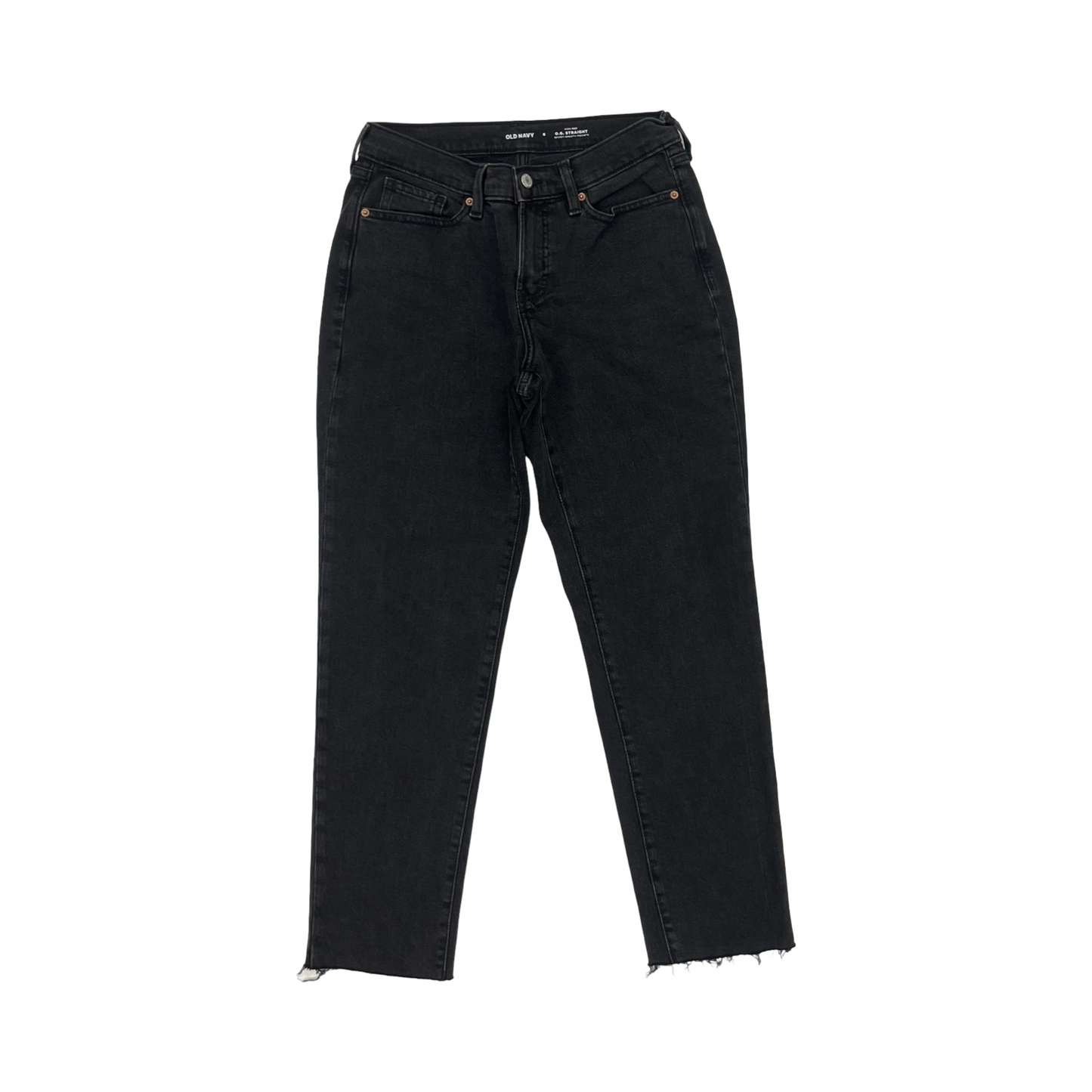 Jeans Straight By Old Navy In Black Denim, Size:6