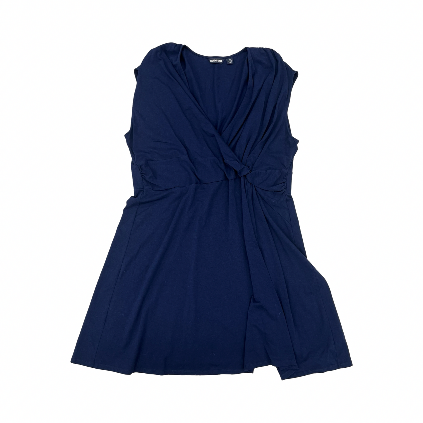 Dress Casual Midi By Lands End In Navy, Size:3X