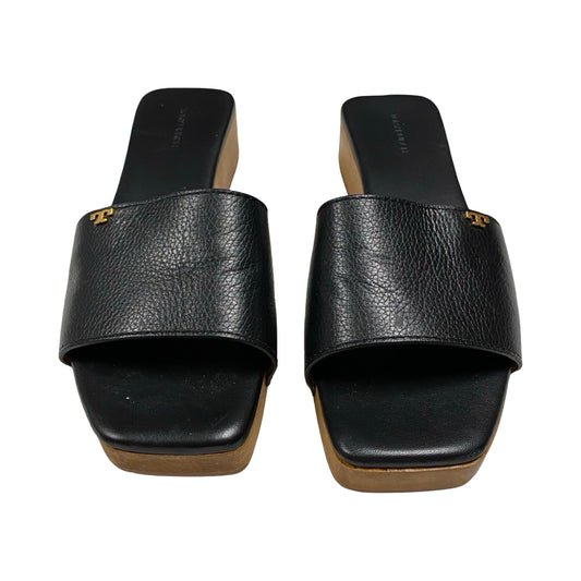 Sandals Designer By Tory Burch In Black & Brown, Size:8.5