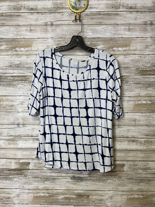 Top Ss Basic By Apt 9 In Blue & White, Size:L