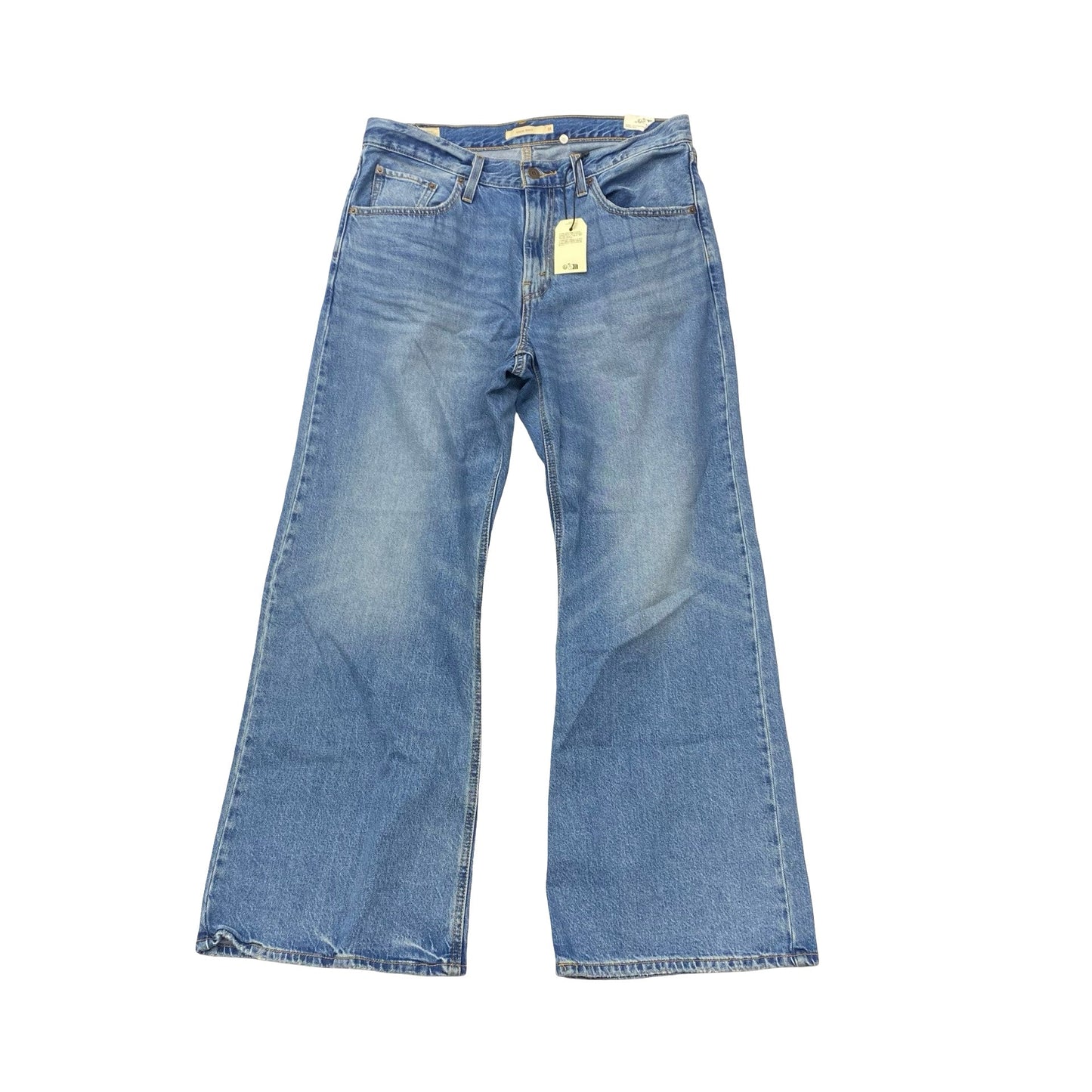 Jeans Wide Leg By Levis In Blue Denim, Size:12