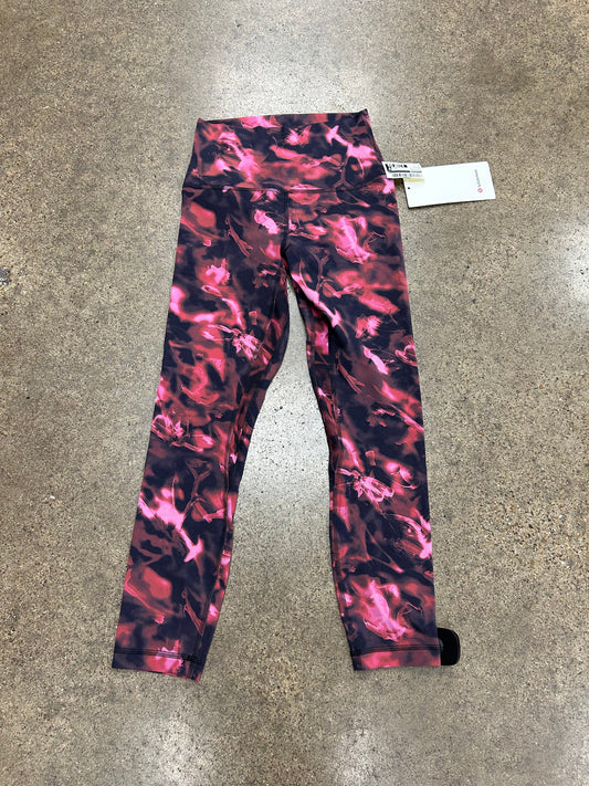 Athletic Leggings Capris By Lululemon In Pink & Red, Size:4