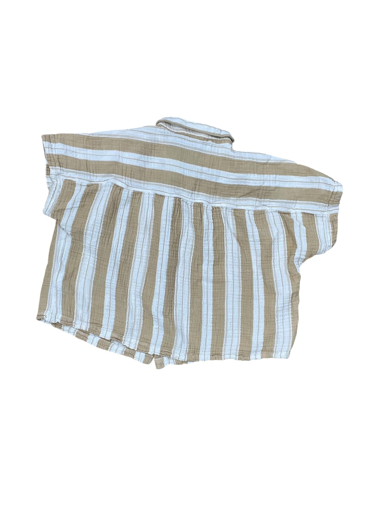 Blouse Ss By Old Navy In Tan & White, Size:S