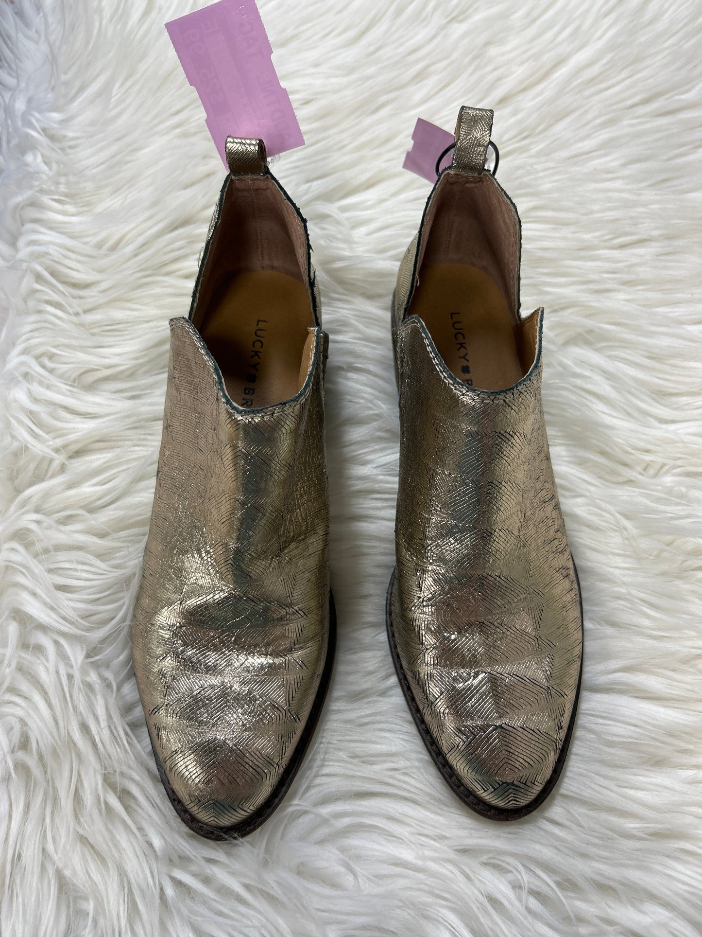 Boots Ankle Flats By Lucky Brand In Gold, Size:7.5