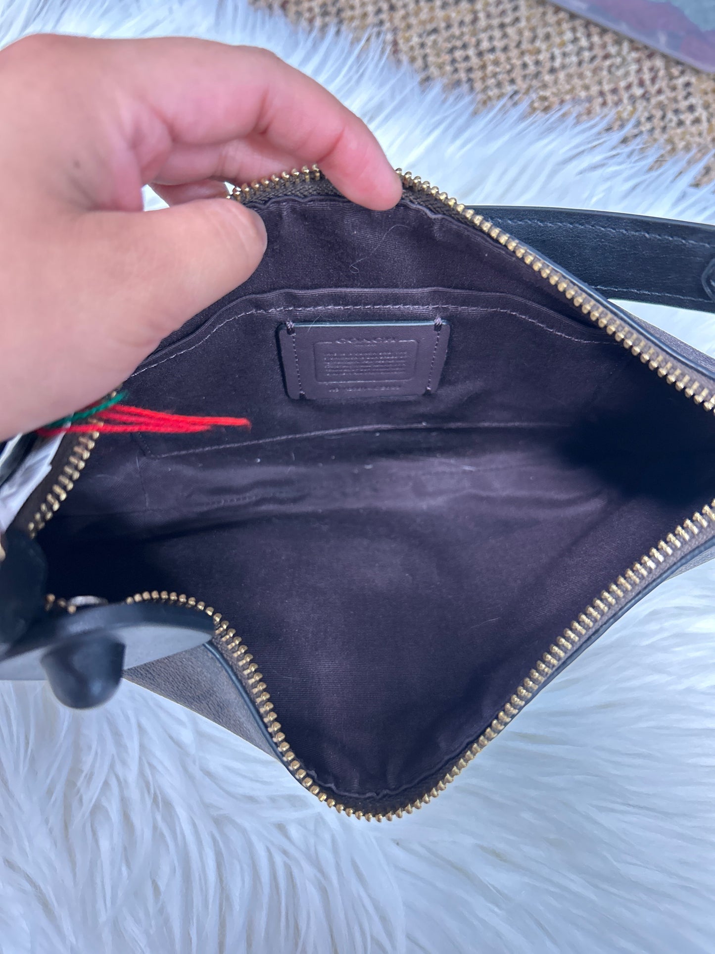 Handbag Designer By Coach In Brown, Size:Small