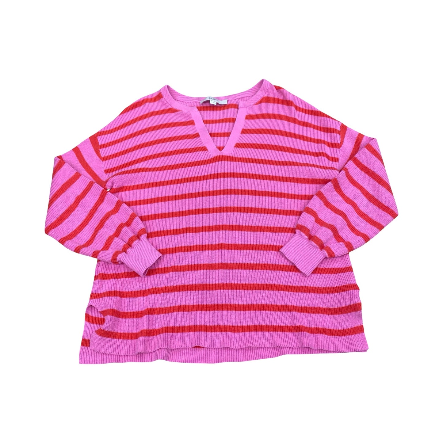 Sweater By Loft In Pink & Red, Size:S