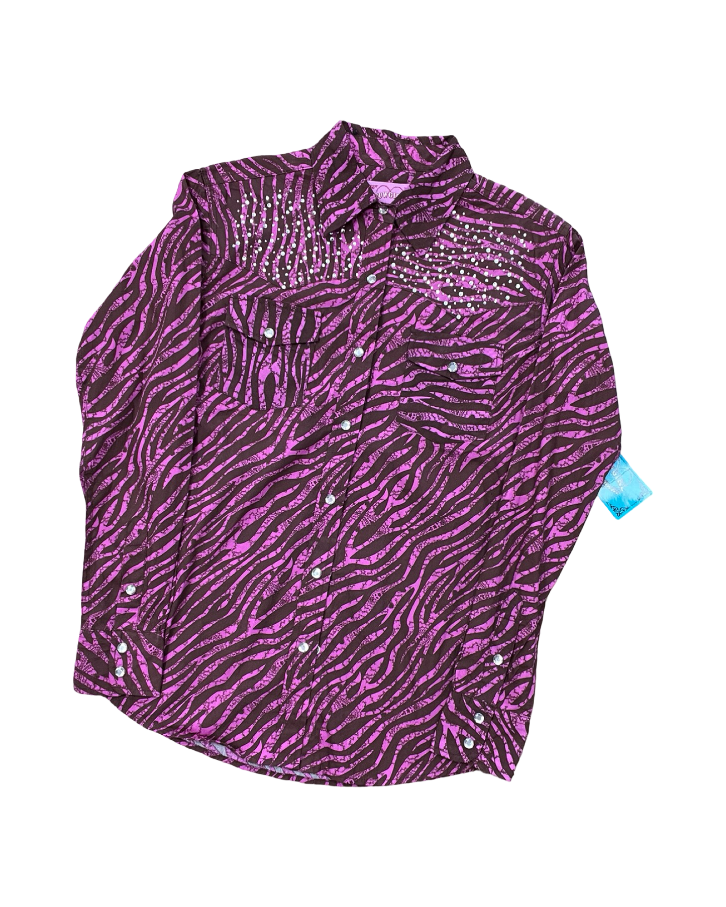 Blouse Ls By Clothes Mentor In Brown & Pink, Size:M